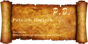 Petrich Dominik névjegykártya
